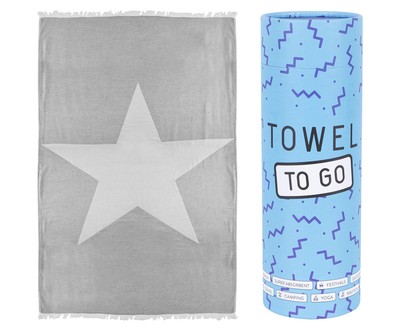 Serviette étoile grise &quot;Towel to go&quot;
