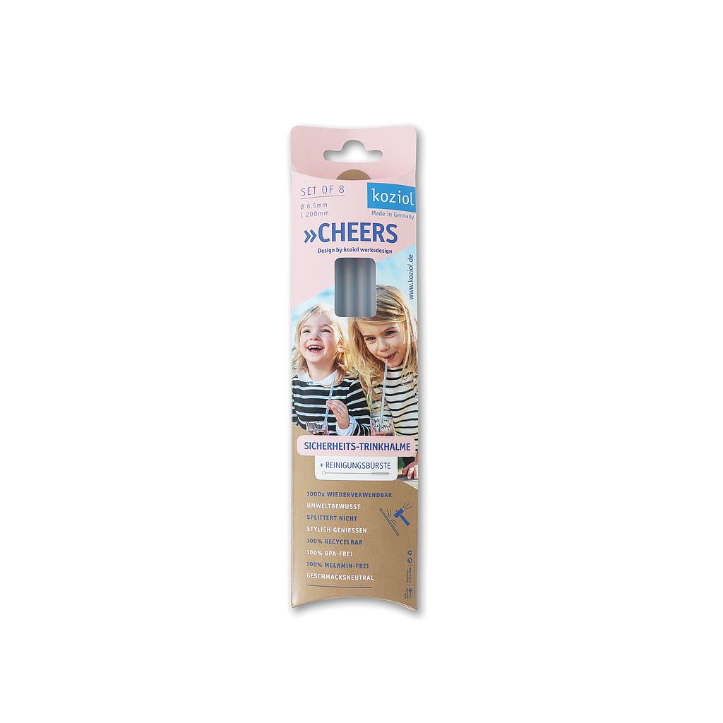 Lot de 8 pailles réutilisables &quot;cheers&quot; KOZIOL