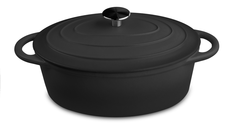 OUTR - Casserole ovale en fonte 29 cm noir