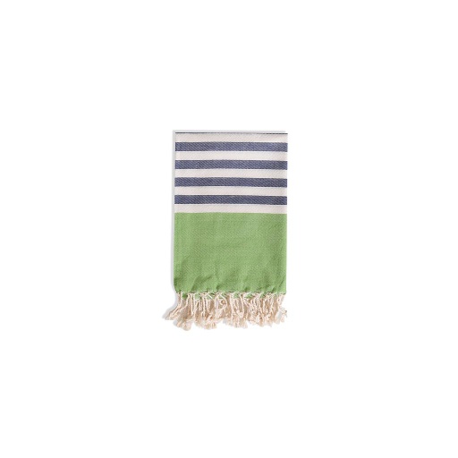 Serviette lignée bleu/vert "Towel to go"