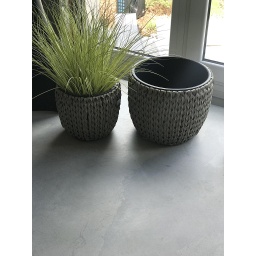 Set de 2 pots taupe tressé