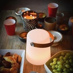 HAPPY 41 - Lampe de table avec anse en cuir
