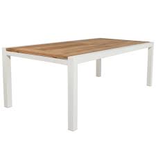 GESCOVA - Lugano blanche (table extensible en teak) 106x220&lt;-&gt;330