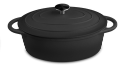 OUTR - Casserole ovale en fonte 29 cm noir