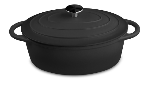 OUTR - Casserole ovale en fonte 29 cm noir