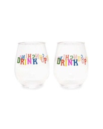 BANDO - Lot de 2 verres &quot;Drink up the sunshine&quot;