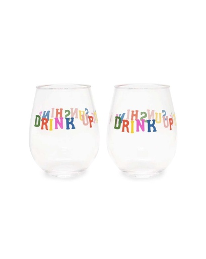 BANDO - Lot de 2 verres "Drink up the sunshine"
